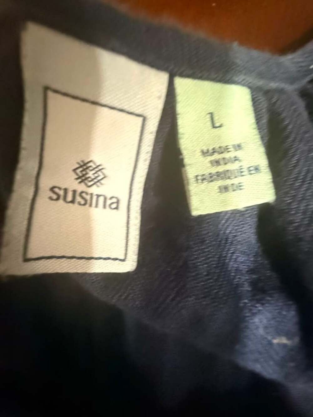 Susina Navy Blue Short Sleeve Button-Front Dress Size Large - Picture 1 of 8